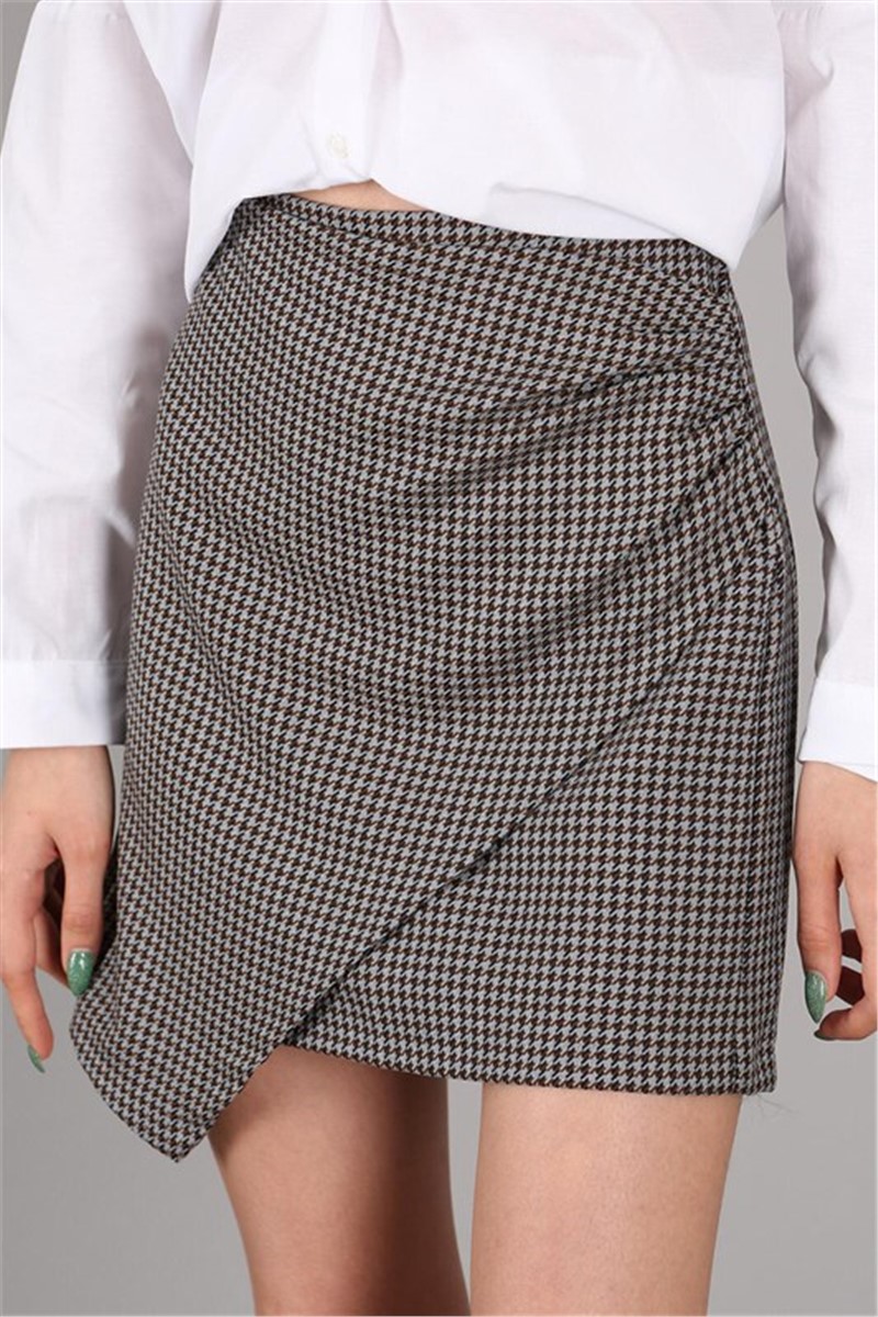 Women's plaid skirt - Brown #328828