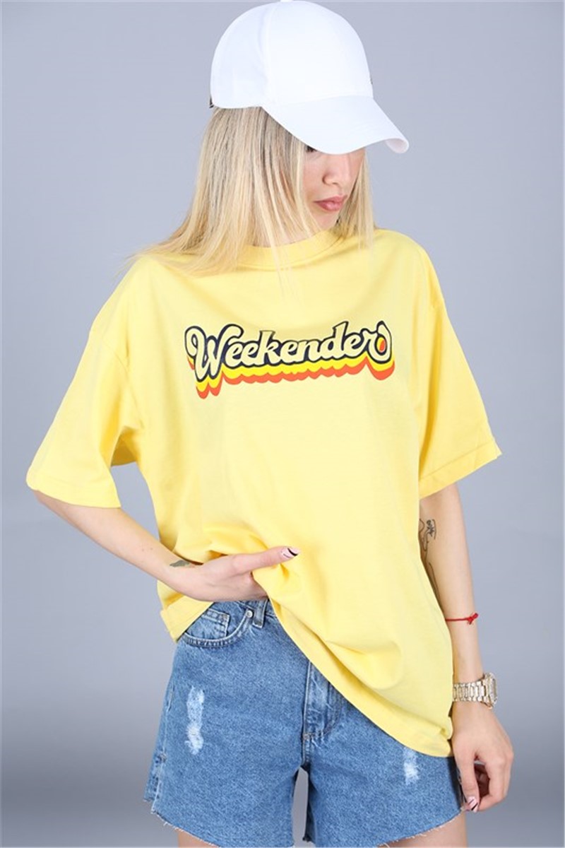 Women's Oversize T-shirt - Yellow #328731