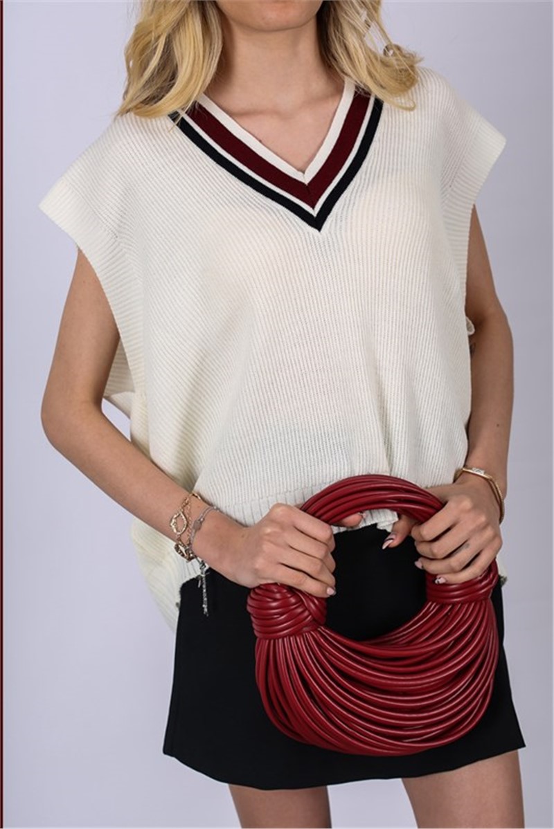 Women's sleeveless sweater - White #328784