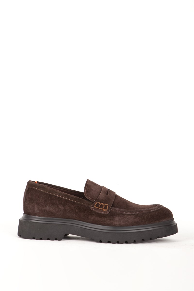 Mocassins Masculinos em Camurça Natural 18542 - Marrom #405763