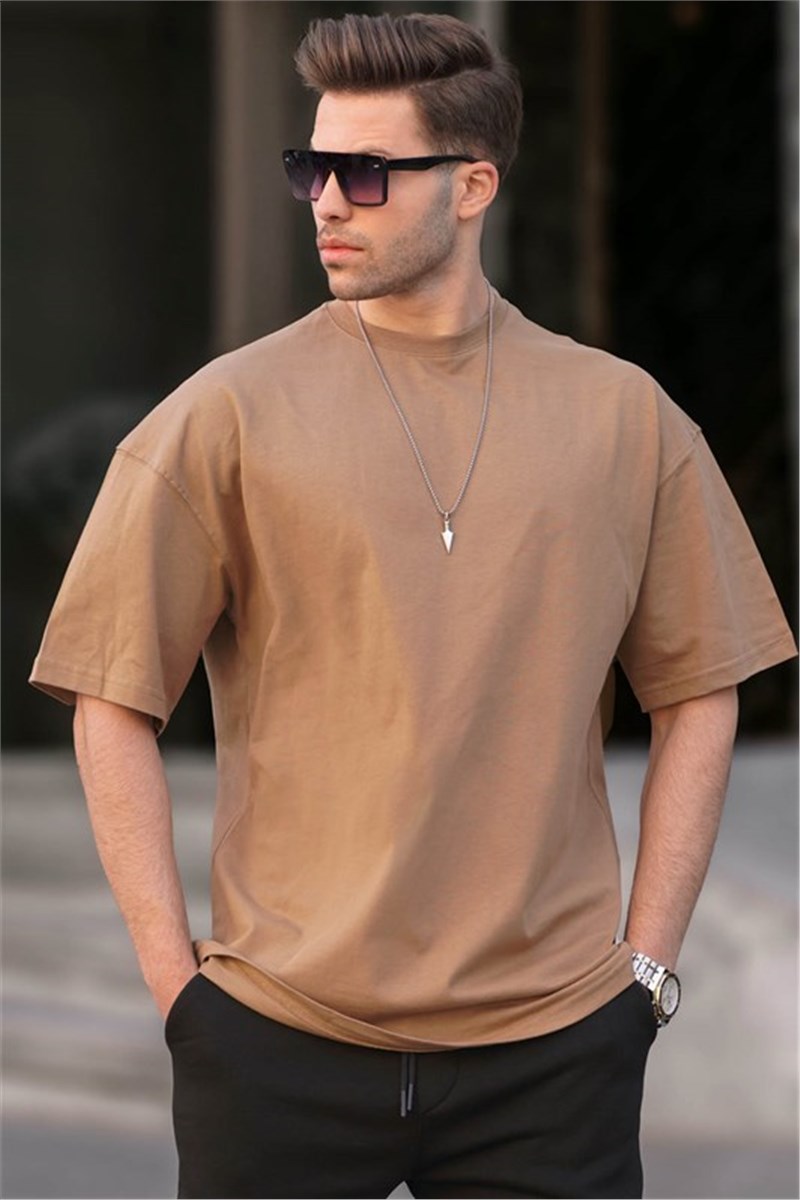 Men's Oversize T-Shirt 6066 - Cappuccino Color #394505