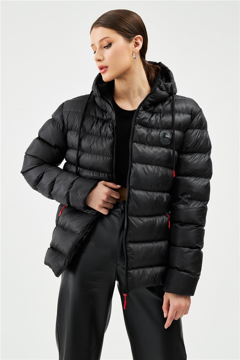 Ženska vodootporna jakna s kapuljačom BM-220 - crna #408620