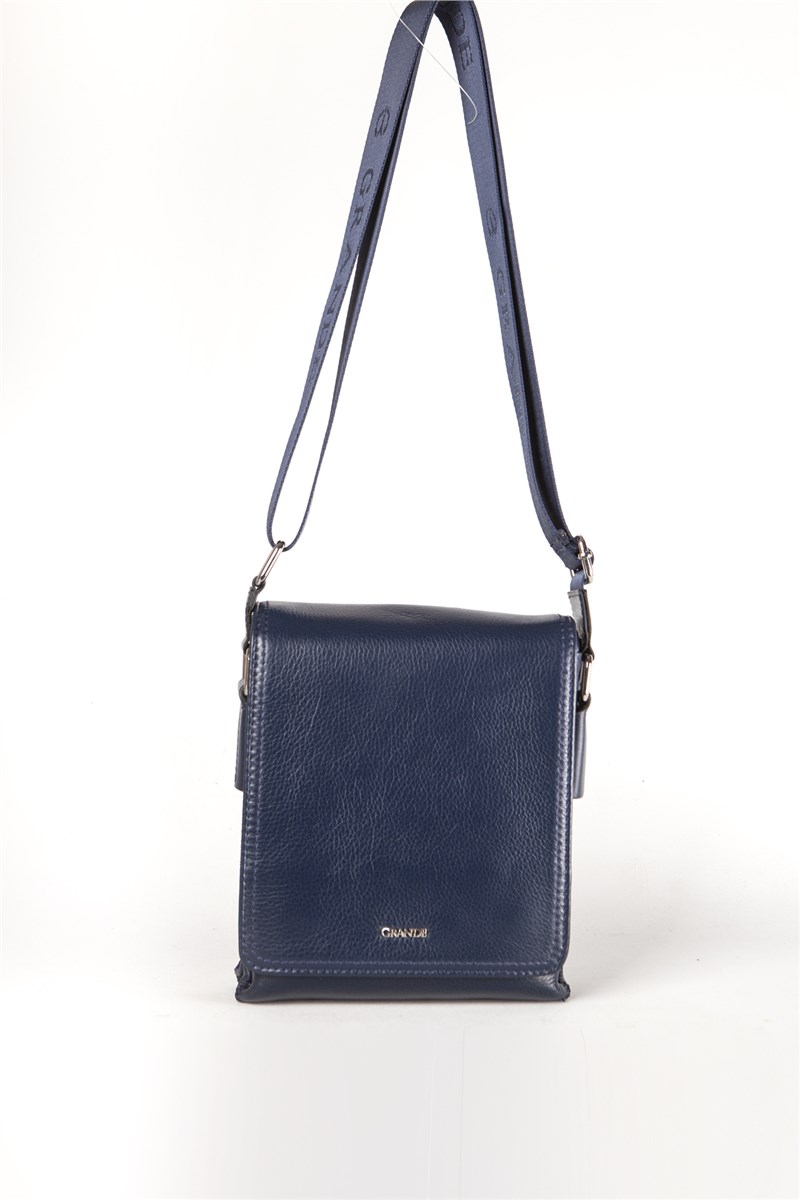 Genuine Leather Men's Bag 4264 - Dark Blue #387793