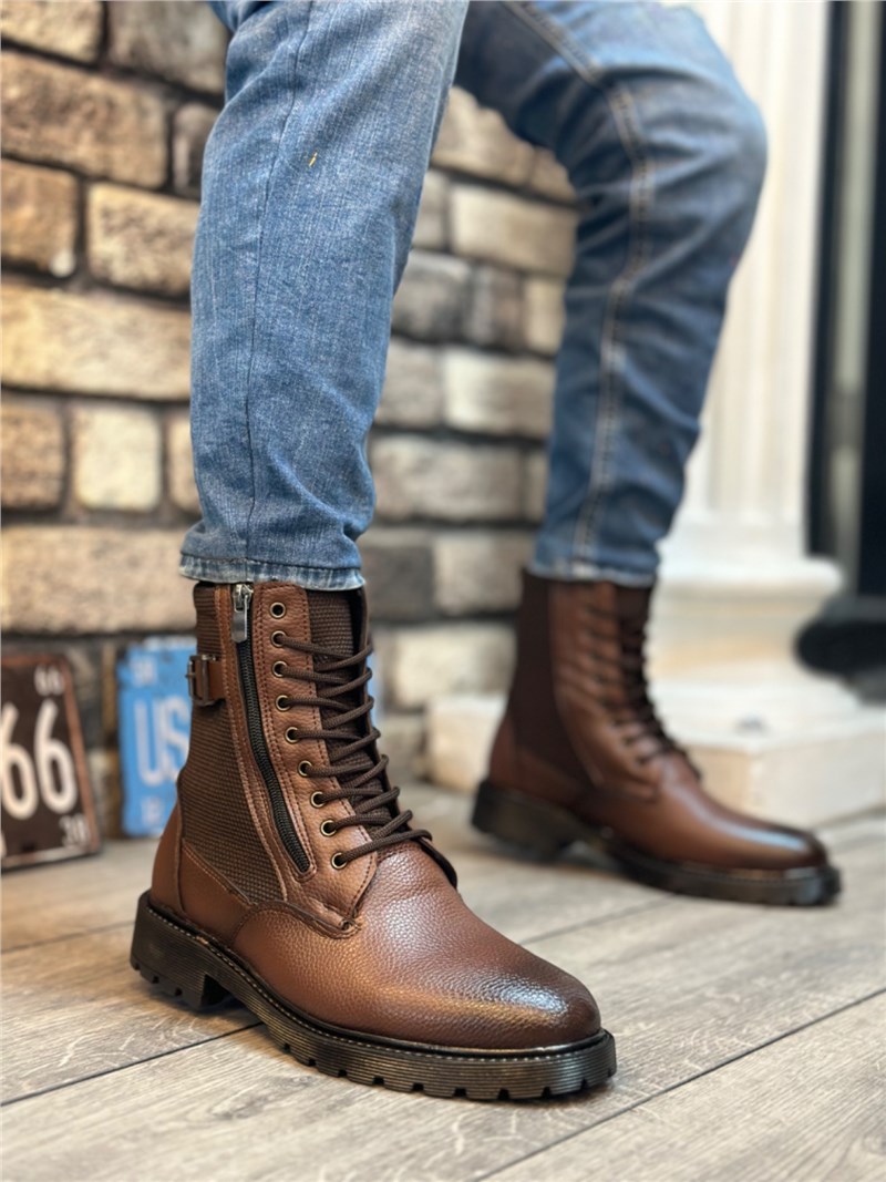 Men's Lace Up Boots BA0218 - Light Brown #405524