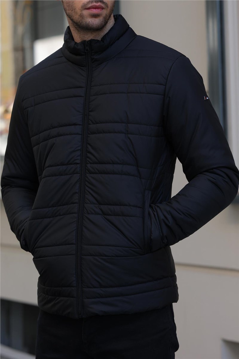 Giacca da uomo DKM-100 impermeabile antivento con colletto alla coreana - Nera #408347