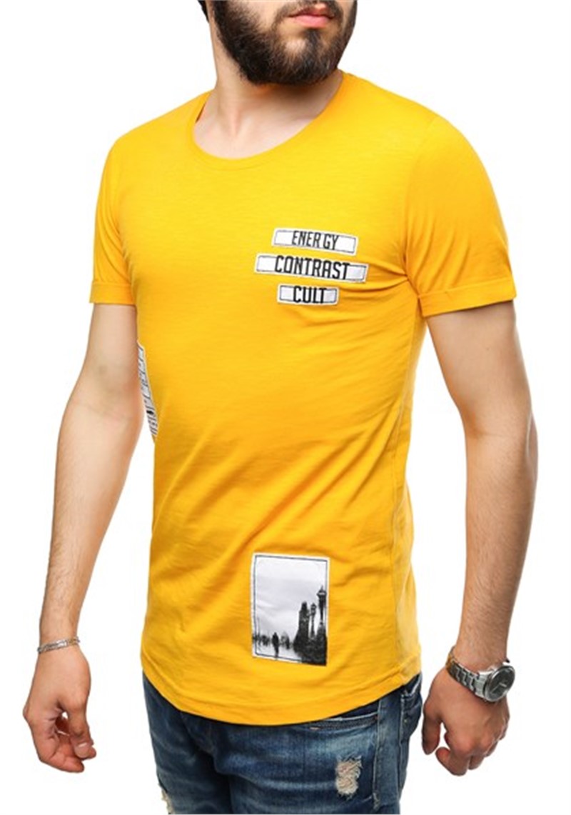 Yellow T-Shirt With Patch Detail 2478 #300164