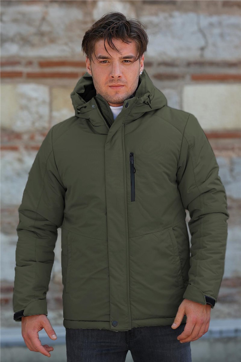 GPA-170 Men's Waterproof Windproof Hooded Jacket - Khaki #409106