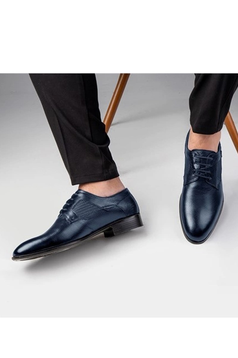 Ducavelli Men's Genuine Leather Formal Shoes - Dark Blue #363768