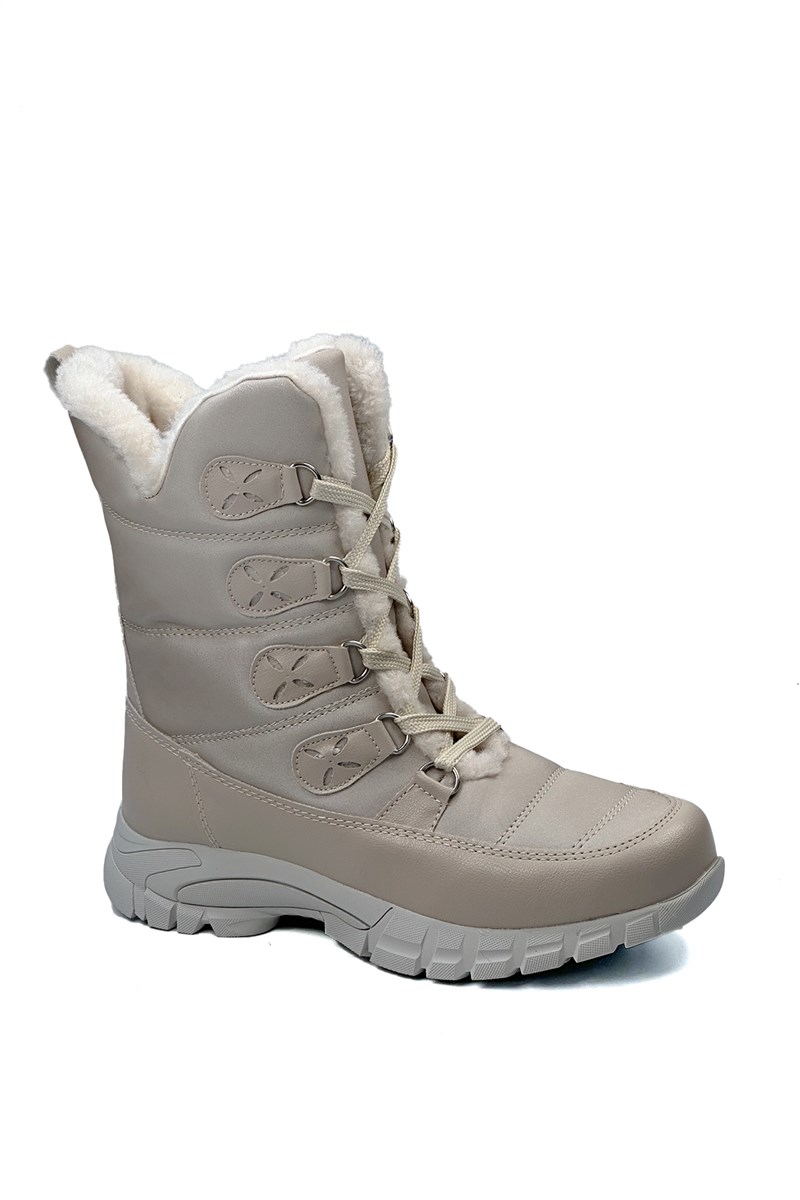 Women's Warm Lined Snow Boots 189 - Beige #403377