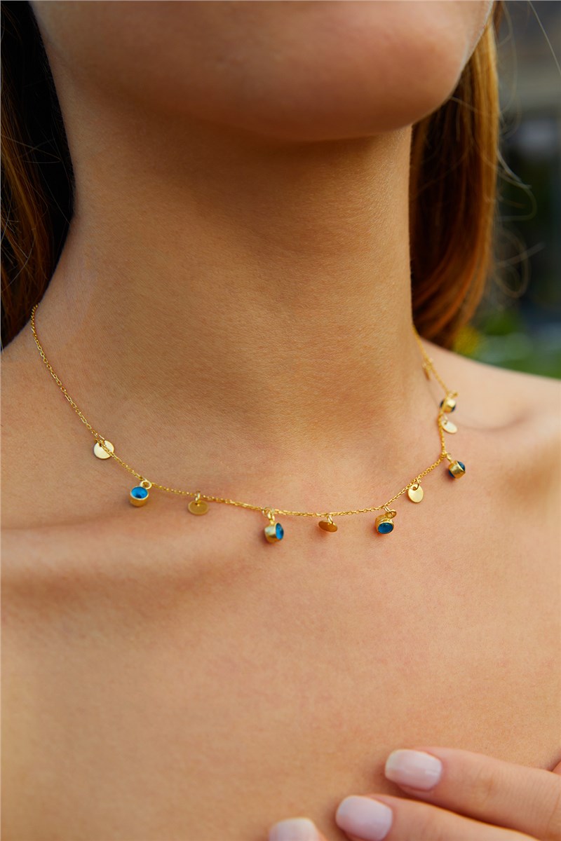 Srebrna ogrlica s pozlatom - Zlato #398741