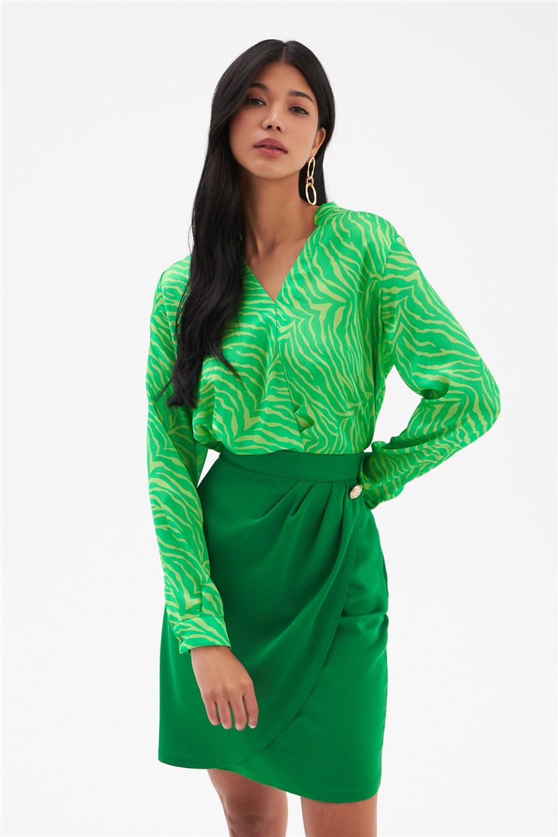 Women's blouse with pattern - Green #331265