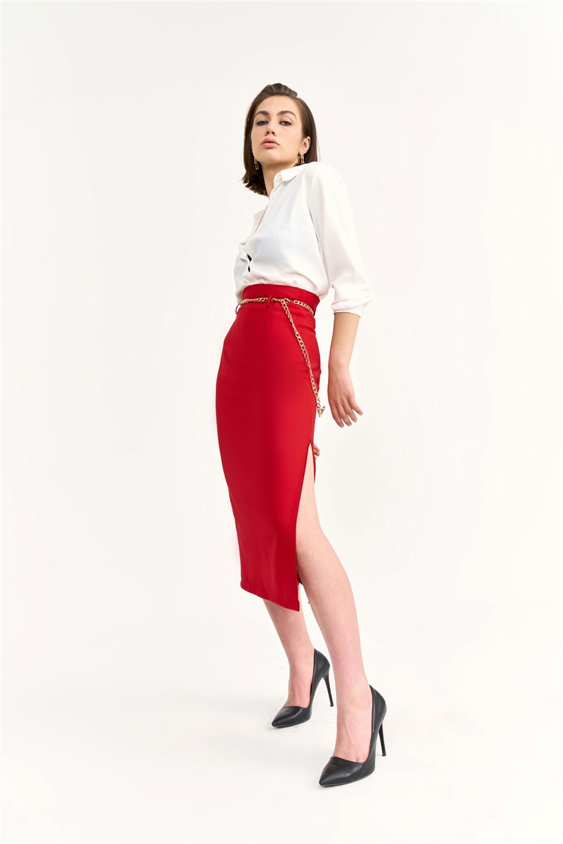 Women's fitted skirt - Red #327283