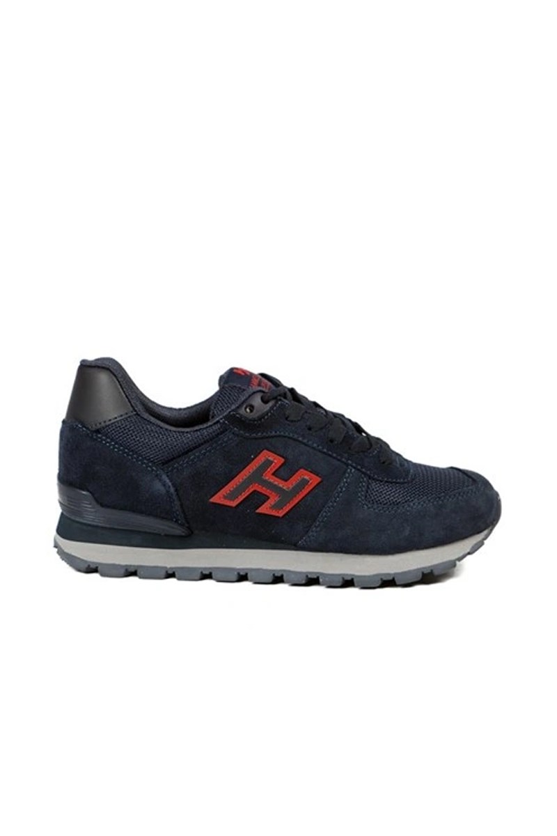 Hammer Jack Ladies Sports Genuine Leather Shoes - Dark Blue with Red #368187
